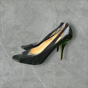 Kate Spade New York  High Heels Pumps, Black Suede SZ 8.5 B Open‎ Toe